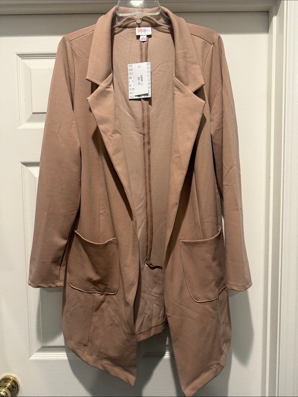 NWT LuLaRoe Gwen - Women's Open-Front Blazer Coat - Taupe